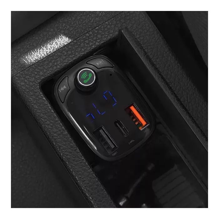 FM модулятор Baseus FM Launcher S-13 2 USB + Type-C (CCMT000101) зображення 9