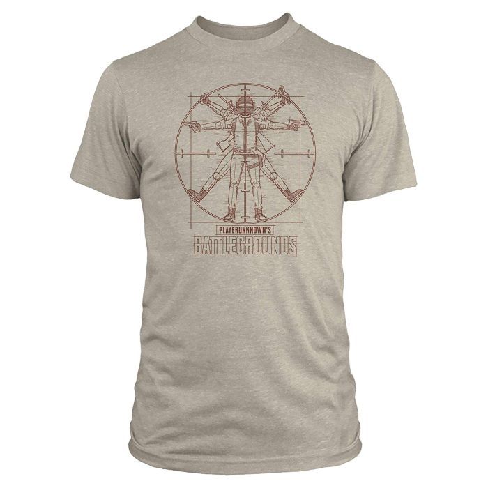 Футболка Jinx PUBG - Vitruvian Man Premium Tee Oatmeal Heather, L (JINX-8965 OHL)