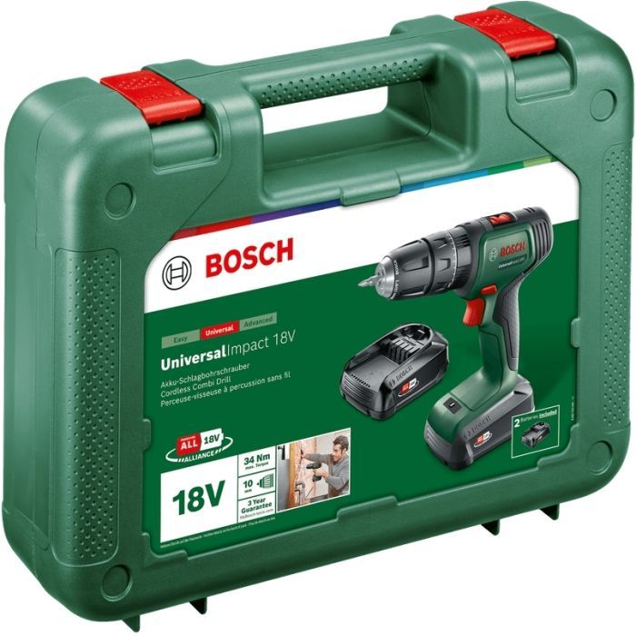 Шуруповерт Bosch UniversalImpact 18В 2х1.5Агод 20Нм 0-4400-1450обхв кейс ЗП 1.3кг (0.603.9D4.102) изображение 3