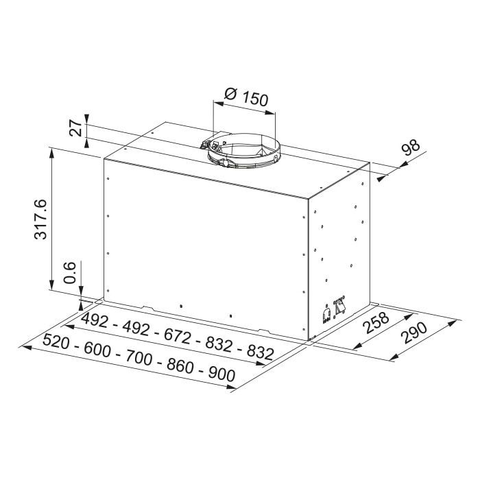 Вытяжка кухонная Franke Box Flush Basic FBFE BK A70 (305.0728.431) изображение 6