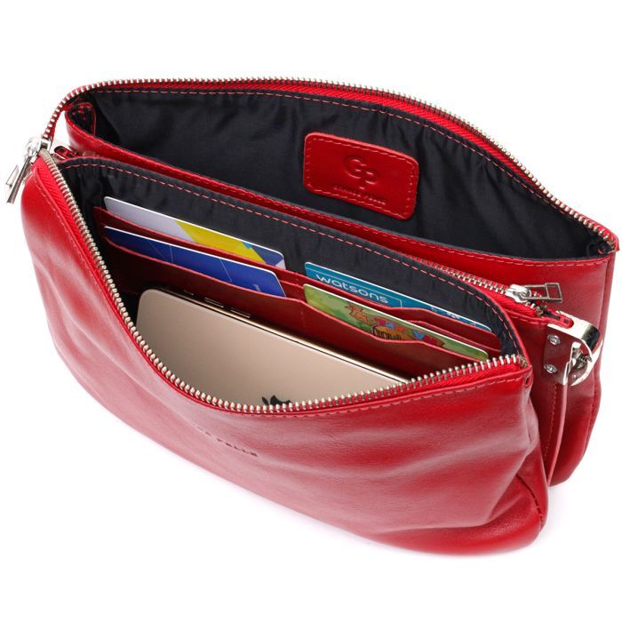 Сумка Grande Pelle Из натуральной кожи Красная (11670) изображение 6