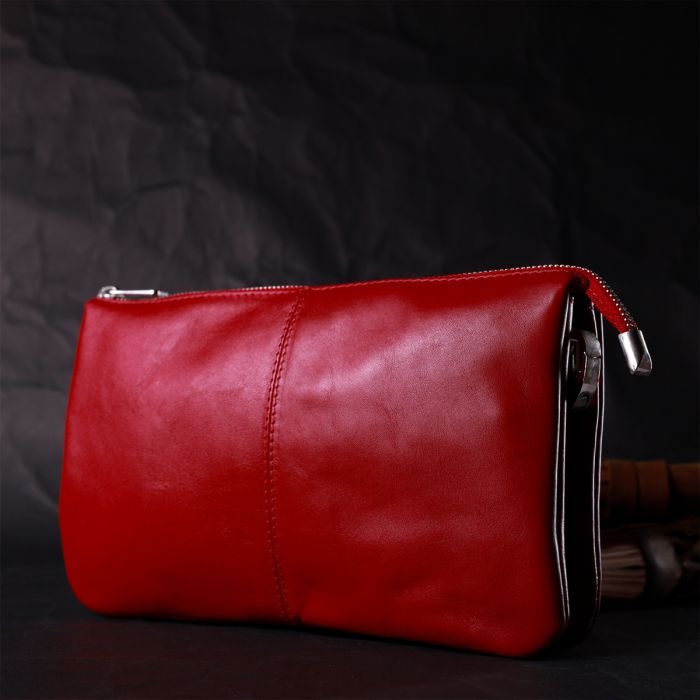 Сумка Grande Pelle Из натуральной кожи Красная (11670) изображение 9