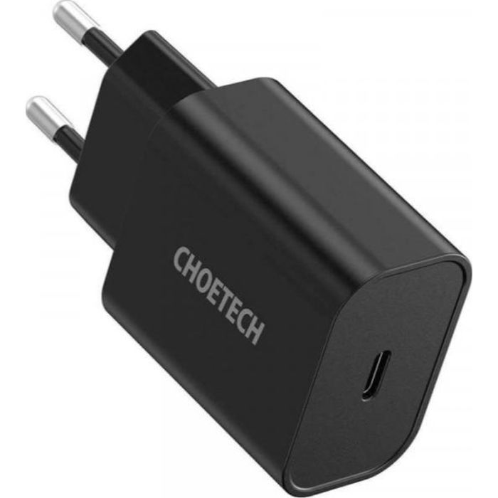 Зарядний пристрій Choetech 1xUSB 20W (1 USB-C) PD matte wall charger black (Q5004-EU-BK) зображення 2