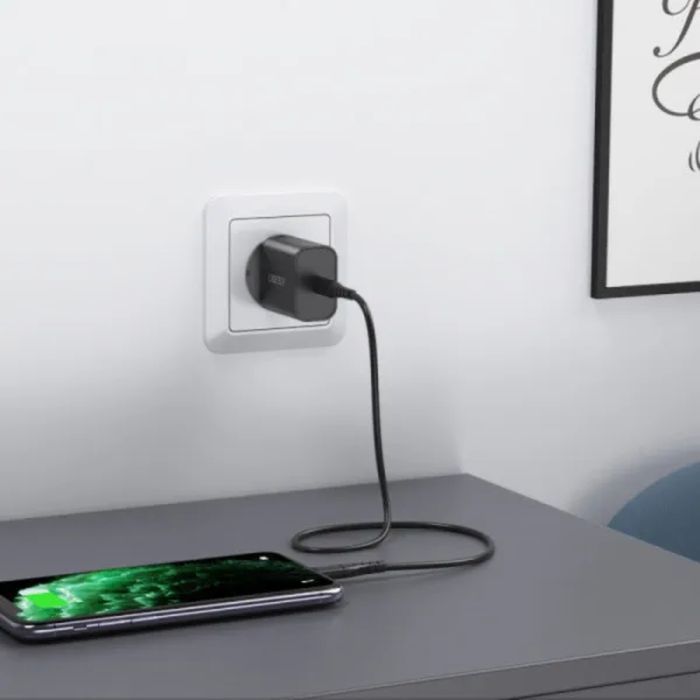Зарядний пристрій Choetech 1xUSB 20W (1 USB-C) PD matte wall charger black (Q5004-EU-BK) зображення 6