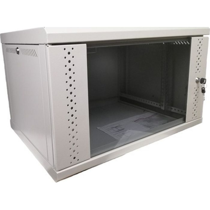 Шкаф настенный Eserver 6U, 600х500х370 (Ш*Г*В), стекло, серый (ES-Е650G) изображение 2