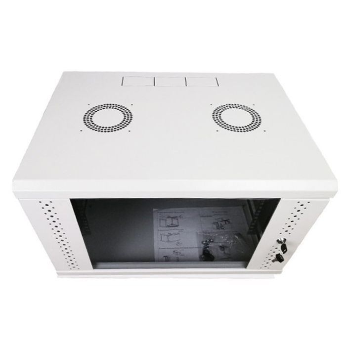 Шкаф настенный Eserver 6U, 600х500х370 (Ш*Г*В), стекло, серый (ES-Е650G) изображение 3