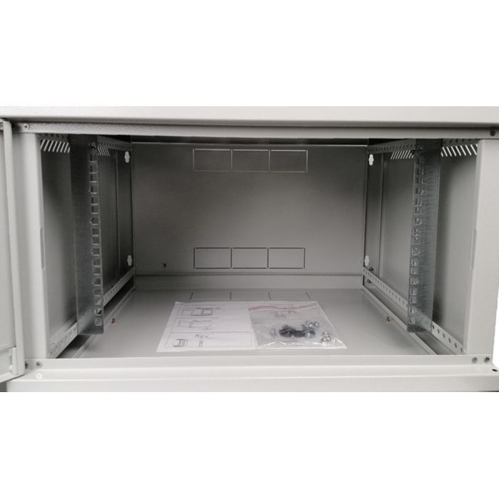 Шкаф настенный Eserver 6U, 600х500х370 (Ш*Г*В), стекло, серый (ES-Е650G) изображение 5