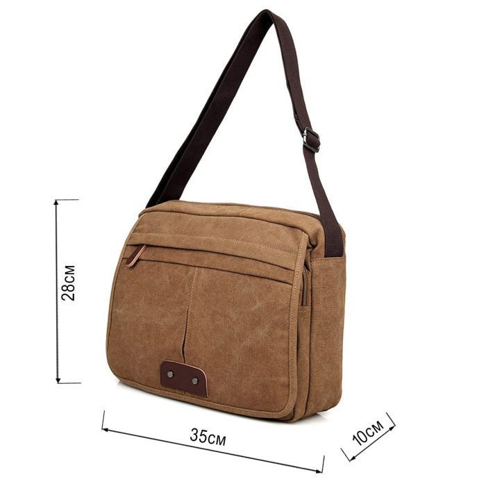 Сумка Vintage Текстильная Коричневая (14445) изображение 3