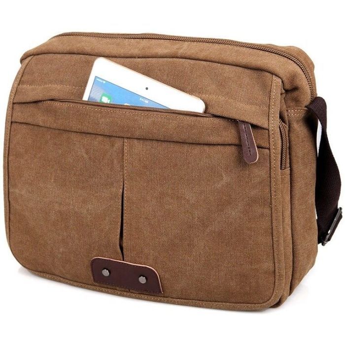 Сумка Vintage Текстильная Коричневая (14445) изображение 5