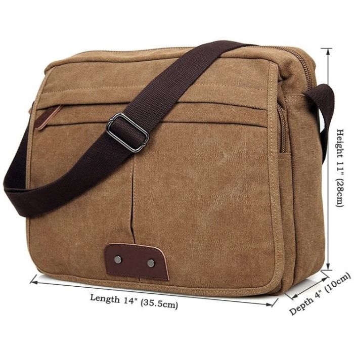 Сумка Vintage Текстильная Коричневая (14445) изображение 7