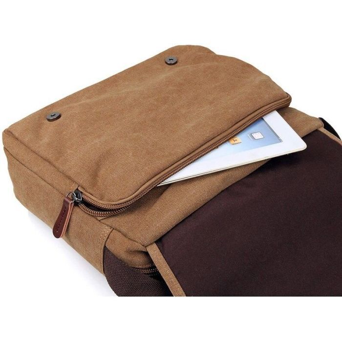 Сумка Vintage Текстильная Коричневая (14445) изображение 8