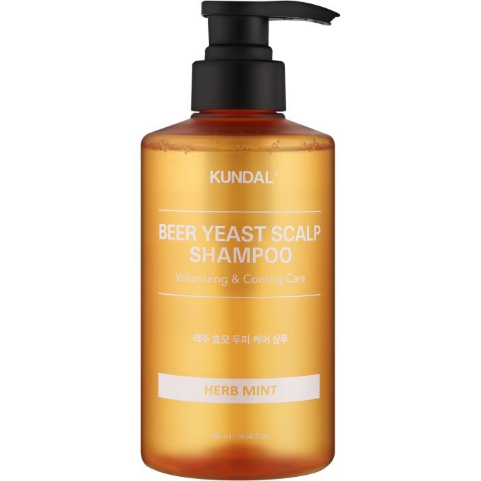 Шампунь Kundal Beer Yeast Hair Loss Relief Shampoo Herb Mint 500 мл (8809693257379)