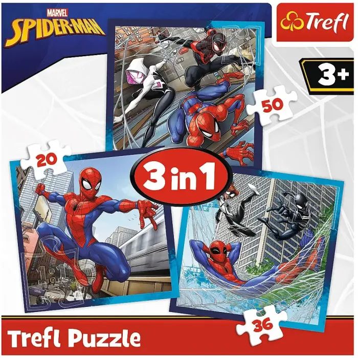 Пазл Trefl Spiderman Друзі-павуки 3 in1 (5900511348743) зображення 5