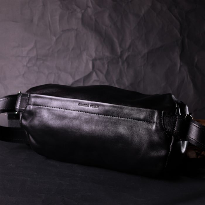 Сумка Grande Pelle Через плечо из натуральной кожи Черная (11649) изображение 8