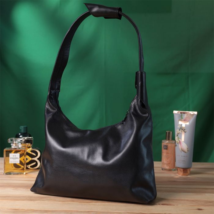 Сумка Shvigel На плечо из натуральной кожи Черная (22828) изображение 9