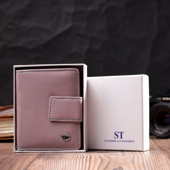 Гаманець ST Leather З натуральної шкіри Бежевий (19439) зображення 10