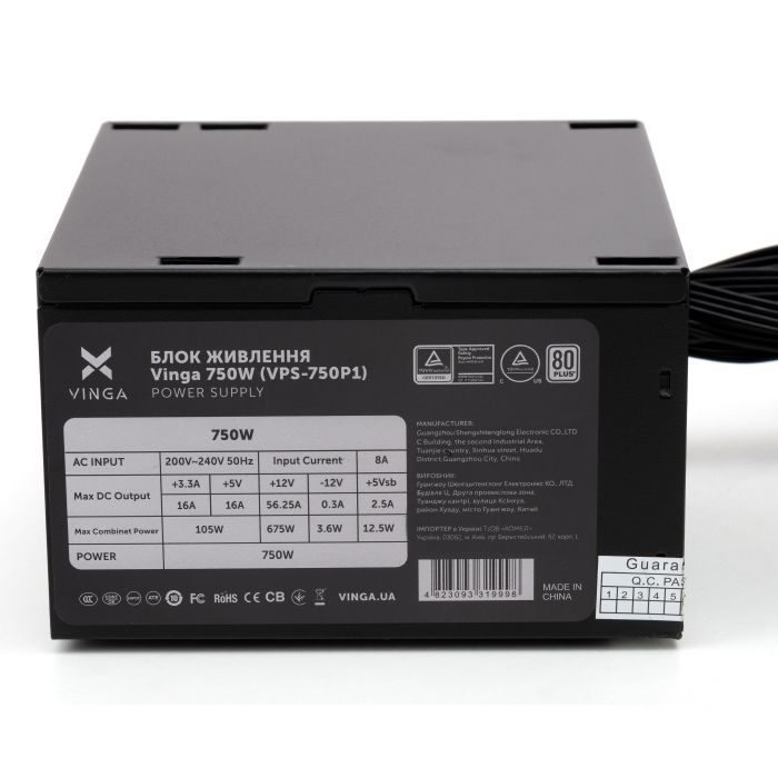 Блок живлення Vinga 750W (VPS-750P1) зображення 7 Блок живлення Vinga 750W (VPS-750P1) зображення 7