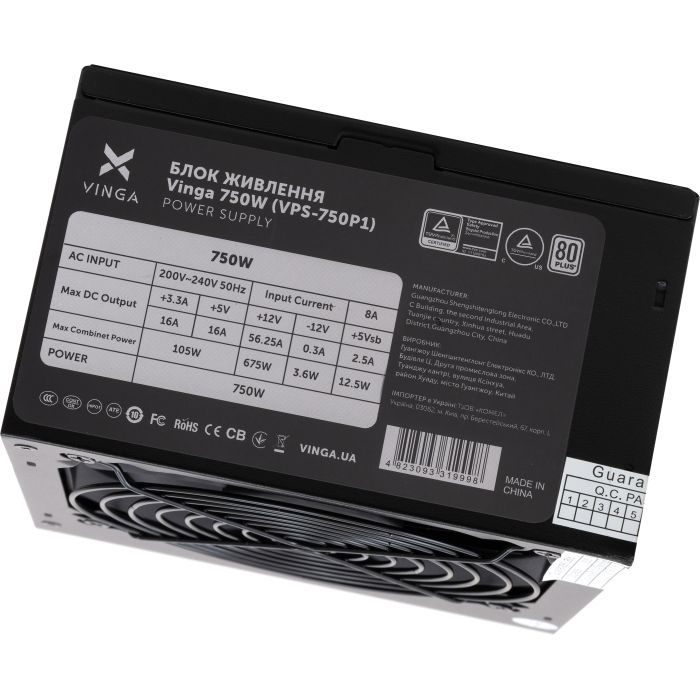 Блок живлення Vinga 750W (VPS-750P1) зображення 8 Блок живлення Vinga 750W (VPS-750P1) зображення 8