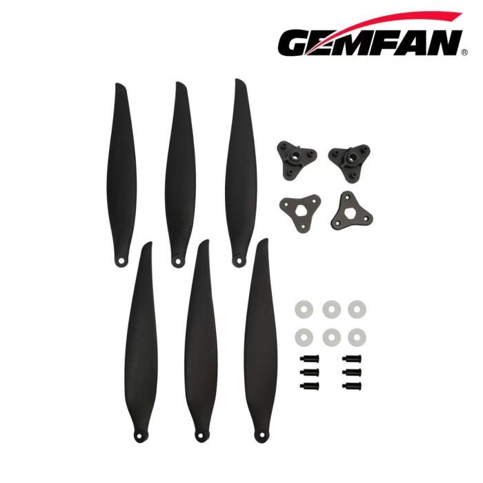 Пропелер для дрона Gemfan F1510 Folding 3 Blade Glass Fiber Nylon - Black 1CW + 1CCW (PMGNF1510-3A2) зображення 2