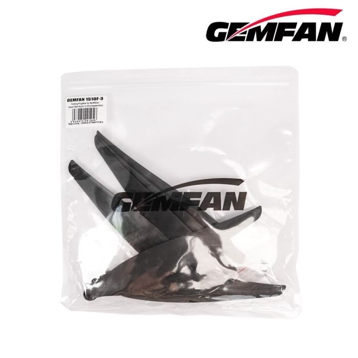 Пропелер для дрона Gemfan F1510 Folding 3 Blade Glass Fiber Nylon - Black 1CW + 1CCW (PMGNF1510-3A2) зображення 3