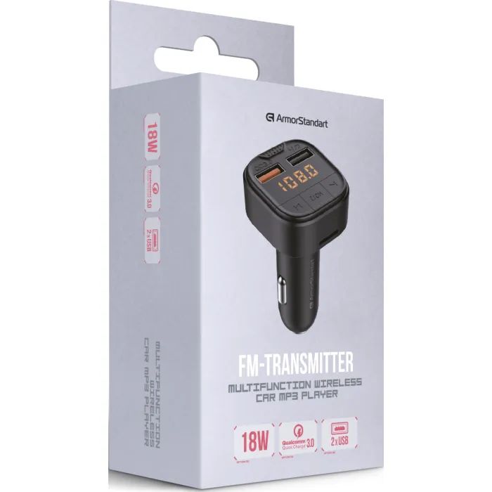 FM модулятор Armorstandart ASF1 18W QC3.0 2xUSB black (ARM82826) изображение 4