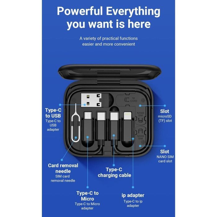 Дата кабель USB charging cable set Treasure box U114 black HOCO (6931474790750) изображение 7 Дата кабель USB charging cable set Treasure box U114 black HOCO (6931474790750) изображение 7