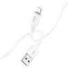 Дата кабель USB 2.0 AM to Lightning 1.0m Magic silicone X87 white HOCO (6931474783202) изображение 2