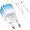 Зарядний пристрій HOCO C101A USB-C PD20W + cable USB-C to USB-C Ice Blue (6931474769398) зображення 2