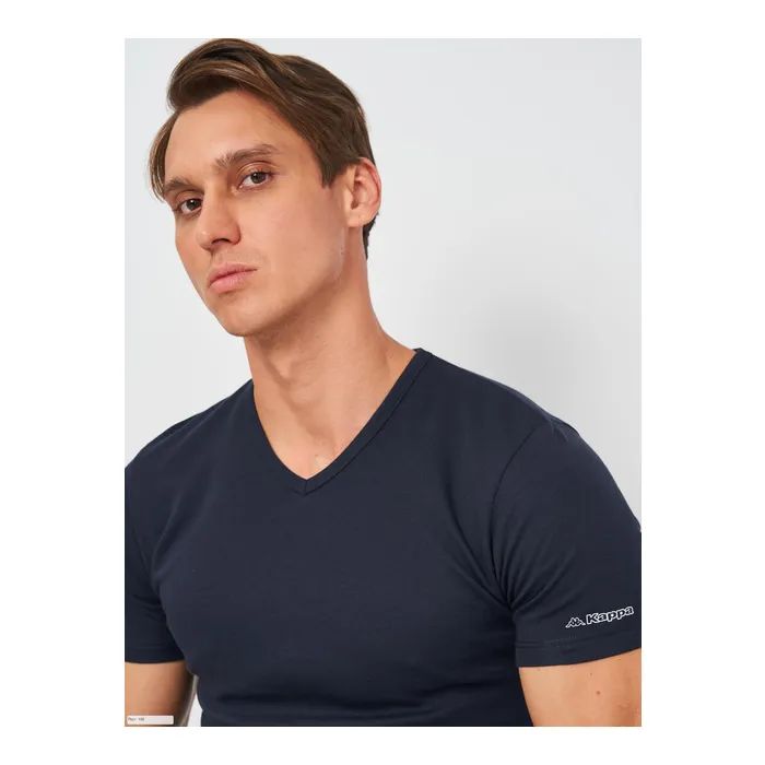 Футболка Kappa T-shirt Mezza Manica Scollo V K1316 BluNavy темно-синій L (8016279702493) зображення 4
