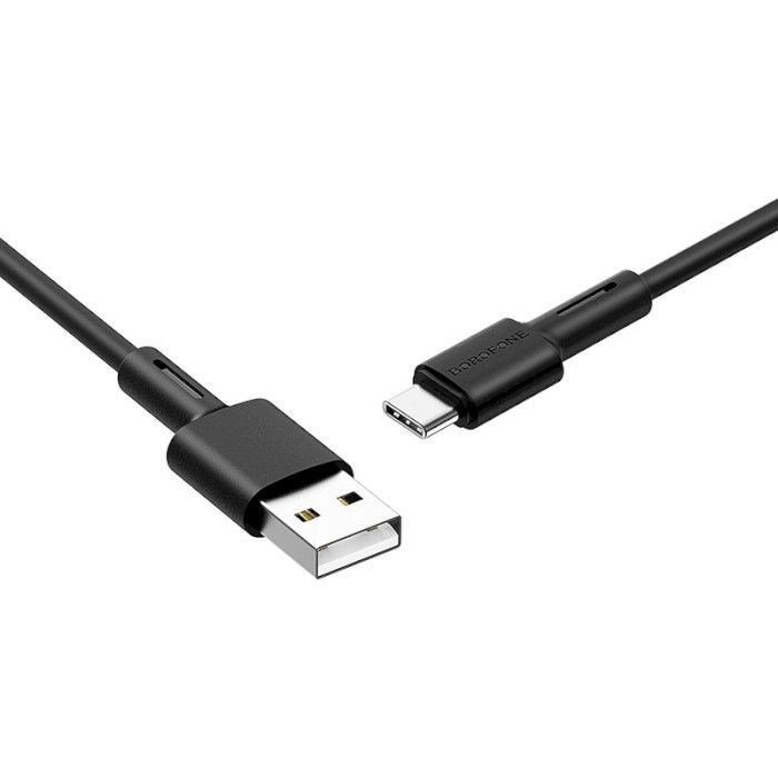 Дата кабель USB 2.0 AM to USB-C 1.0m 3A silicone BX31 black BOROFONE (6931474710390) изображение 2