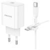 Зарядное устройство BOROFONE BA81A USB-C PD20W + cable USB-C to USB-C White (6941991108204) изображение 3