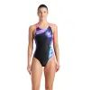 Купальник Arena Dreamhline Swimsuit V Back 008328-500 чорний, фіолетовий, бірюзовій 42 (3468337427971)