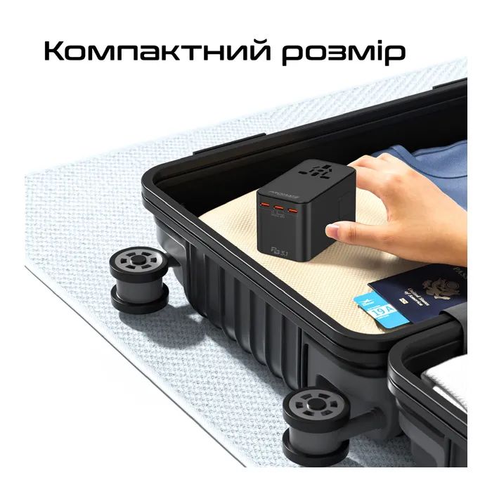 Зарядний пристрій Promate tripmate-gan160 3xUSB-C PD + USB-A QC 160W GaN Black (tripmate-gan160) зображення 7