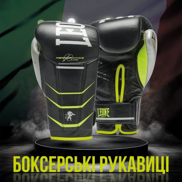 Боксерские перчатки Leone GN110F Revo Fluo Black 12 унцій (GN110F_Black_12oz) изображение 2