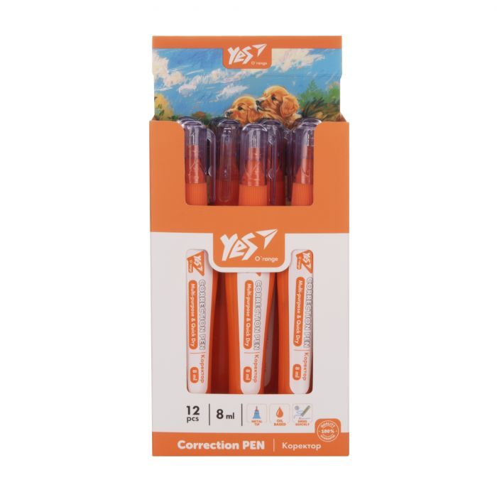 Корректор Yes ручка Orange Line, 8 мл (340113) изображение 2
