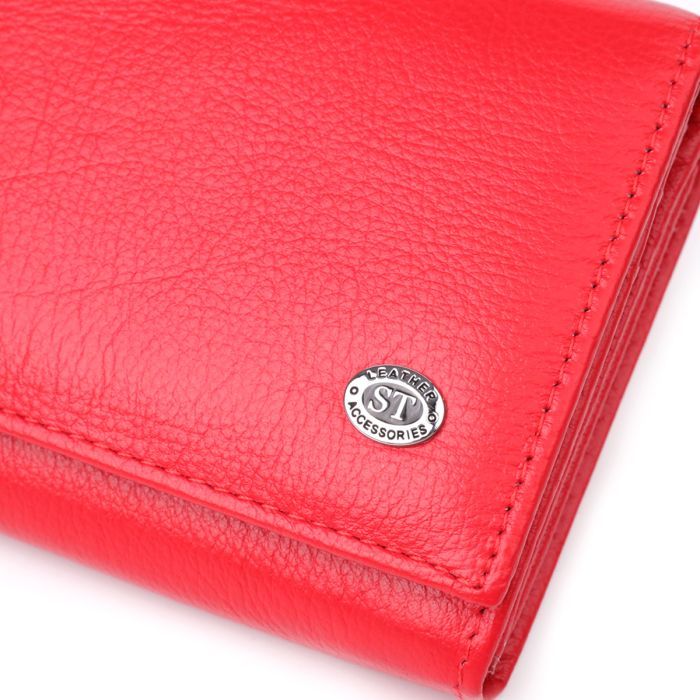 Гаманець ST Leather З натуральної шкіри Червоний (23114) зображення 5