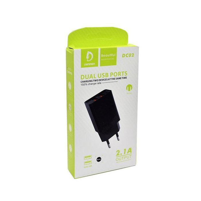 Зарядное устройство Denmen 2xUSB 2.1A black (DC02-BK) изображение 3