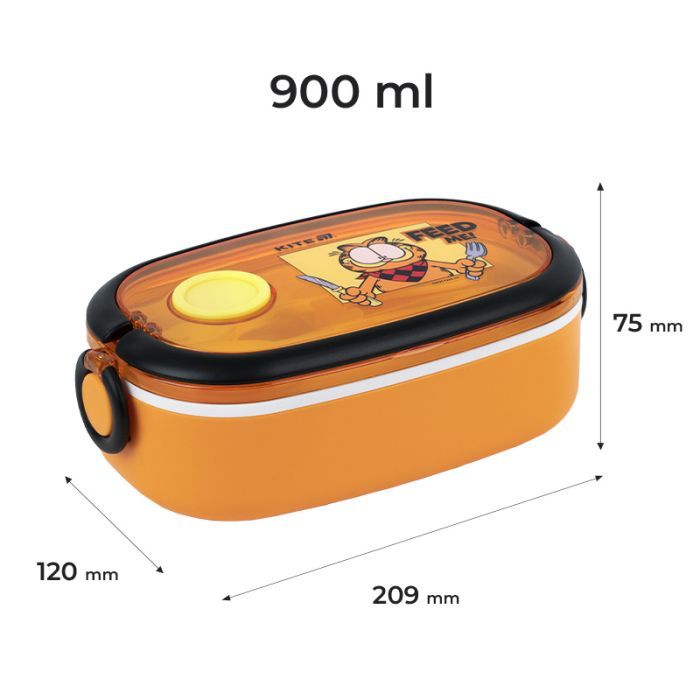 Ланч-бокс детский Kite Garfield , 900 мл, помаранчевий (GF25-1180) изображение 2