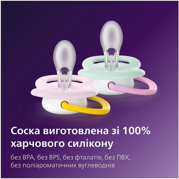 Пустушка Philips AVENT Ultra Air 0-6 місяців 2 шт жовто-рожева (SCF080/24) зображення 9