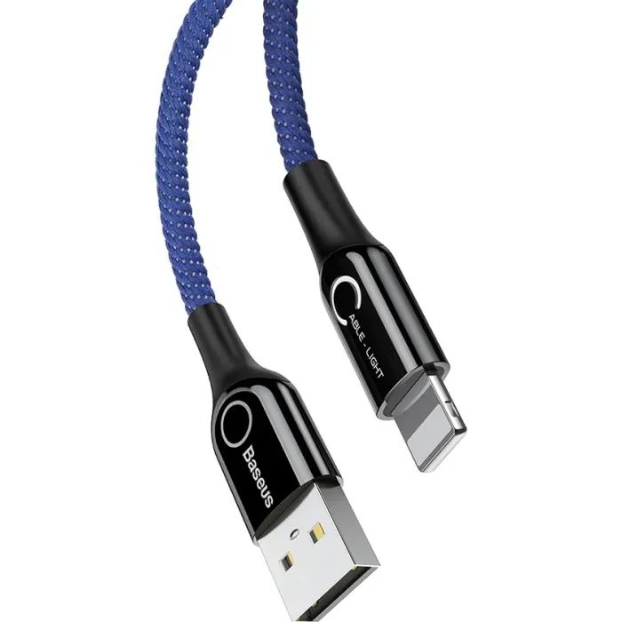 Дата кабель USB 2.0 AM to Lightning 1.0m 2.4A blue Baseus (CALCD-03) зображення 2