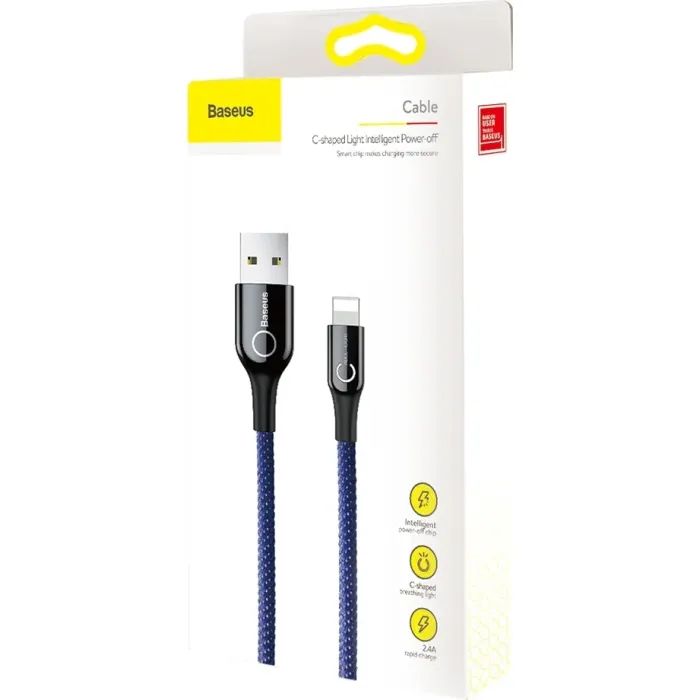 Дата кабель USB 2.0 AM to Lightning 1.0m 2.4A blue Baseus (CALCD-03) зображення 7