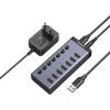 Концентратор Ugreen USB 3.0 to 7xUSB 3.0 with power supply CM481 gray (90307)