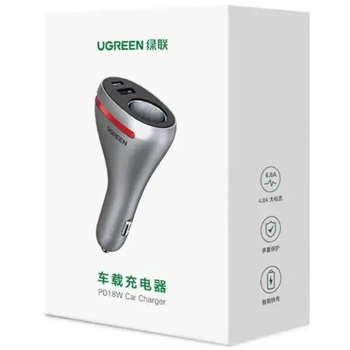 Зарядное устройство Ugreen USBC PD20W + USB QC3.0 silver (60712) изображение 2