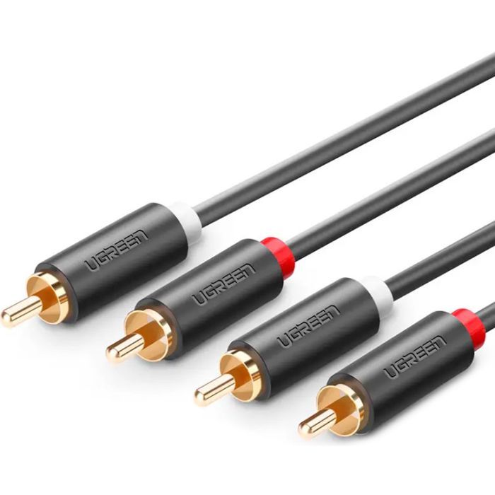 Кабель мультимедійний 2xRCA M to 2xRCA M 3.0m AV104 black Ugreen (10519) зображення 3