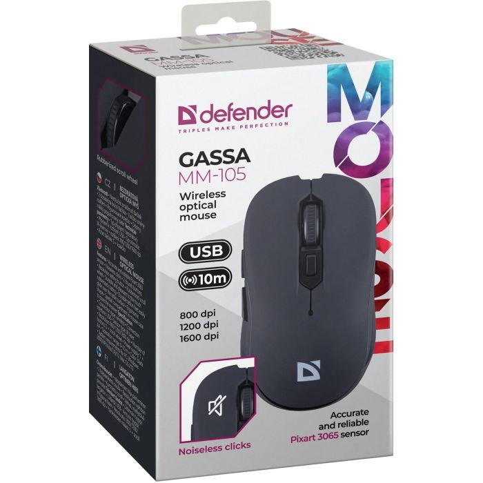 Мышка Defender Gassa MM-105 Wireless Red (52103) изображение 3 Мышка Defender Gassa MM-105 Wireless Red (52103) изображение 3