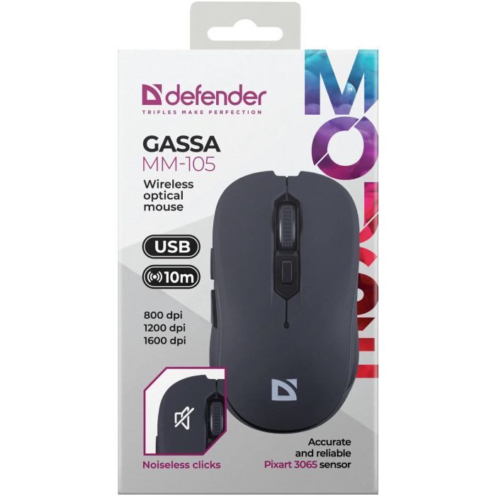 Мышка Defender Gassa MM-105 Wireless Red (52103) изображение 6 Мышка Defender Gassa MM-105 Wireless Red (52103) изображение 6
