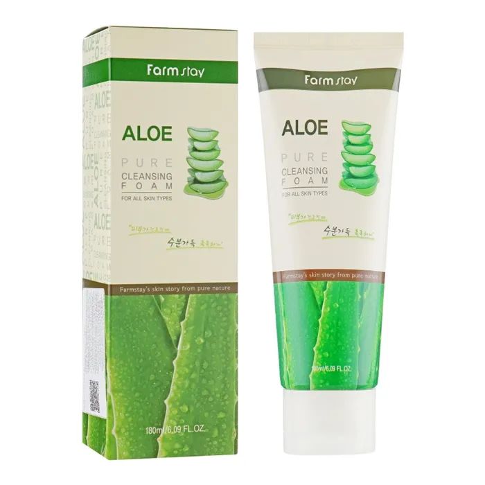 Пенка для умывания FarmStay Pure Cleansing Foam Aloe 180 мл (8809317289465)