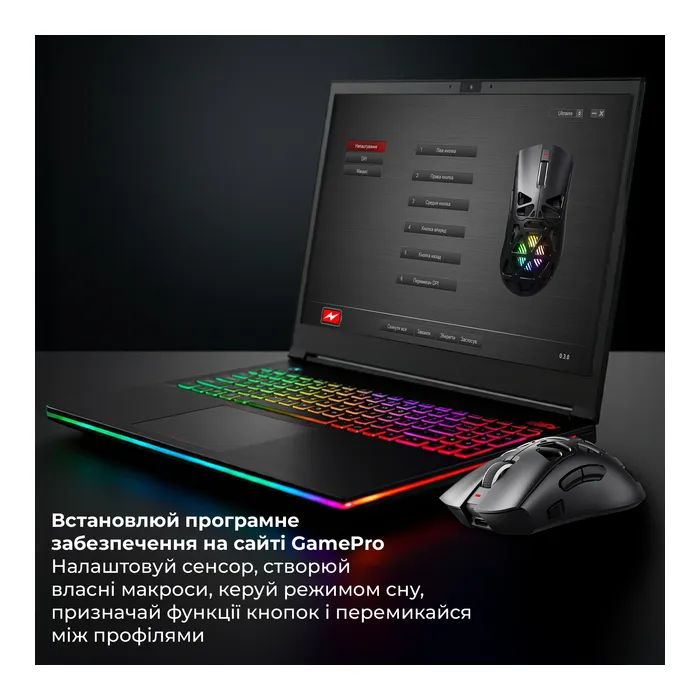 Мишка GamePro Genesis Spider Wireless/Bluetooth/USB Black (GM870B) зображення 8