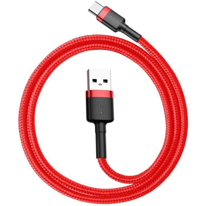 Дата кабель USB 2.0 AM to USB-C 0.5m 3A red Baseus (CATKLF-A09)