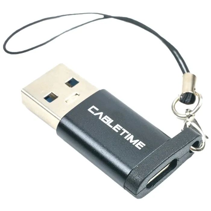 Переходник USB 3.0 AM to USB-C F Cabletime (CA913701)